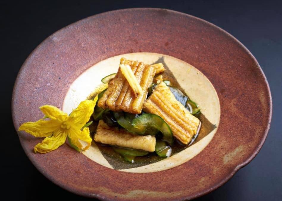 Grilled Conger Eel and Cumcumber with Vinegar Sauce